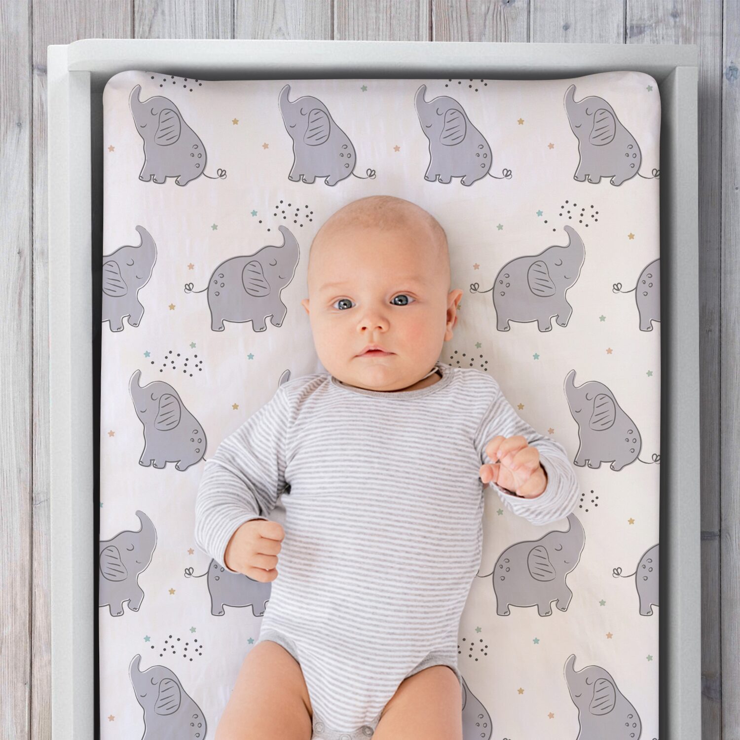 The Peanutshell Celestial Elephant 3-pc. Changing Pad Cover