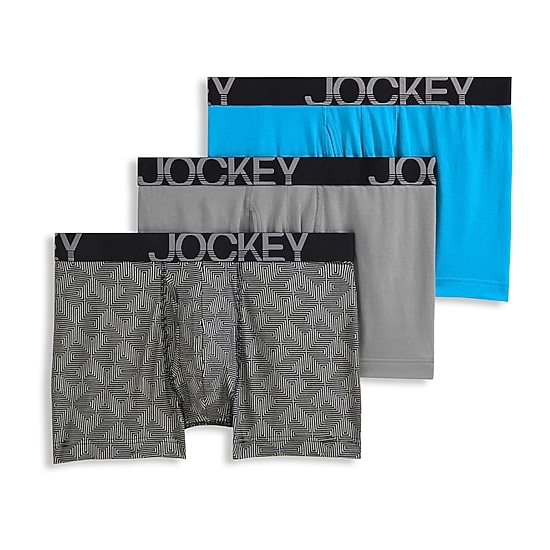 Jockey Active Stretch Mens 3 Pack Boxer Briefs 8797