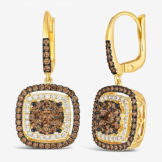 Le Vian® Earrings featuring 1 1/2 CT. Chocolate Diamonds® 1/3 CT. Nude Diamonds™ set in 14K Honey Gold™