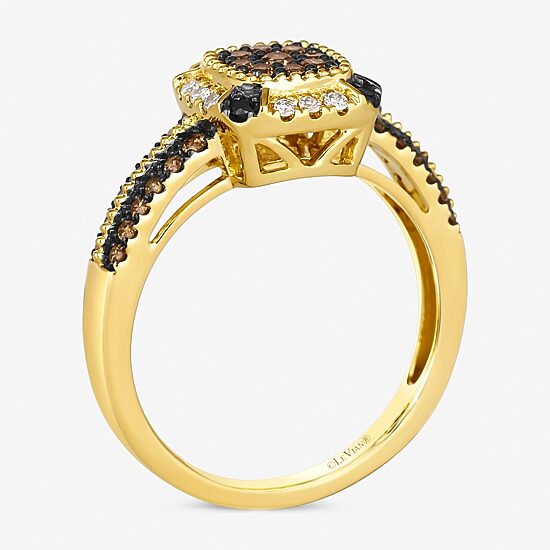 Le Vian® Ring featuring 3/8 CT. Chocolate Diamonds® 1/10 CT. Nude Diamonds™ Blackberry Diamonds®set in 14K Honey Gold™