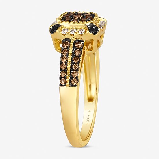 Le Vian® Ring featuring 3/8 CT. Chocolate Diamonds® 1/10 CT. Nude Diamonds™ Blackberry Diamonds®set in 14K Honey Gold™