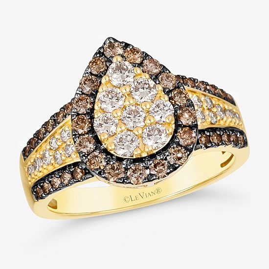 Le Vian® Ring featuring 1/2 CT. Nude Diamonds™ 1/2 CT. Chocolate Diamonds® set in 14K Honey Gold™