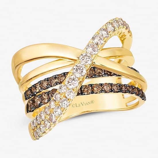 Le Vian® Ring featuring 5/8 CT. Chocolate Diamonds® 1 5/8 CT. Nude Diamonds™ set in 14K Honey Gold™