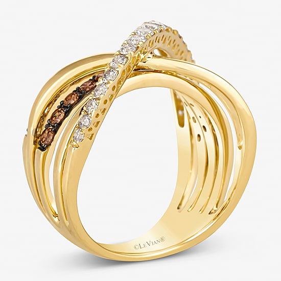 Le Vian® Ring featuring 5/8 CT. Chocolate Diamonds® 1 5/8 CT. Nude Diamonds™ set in 14K Honey Gold™