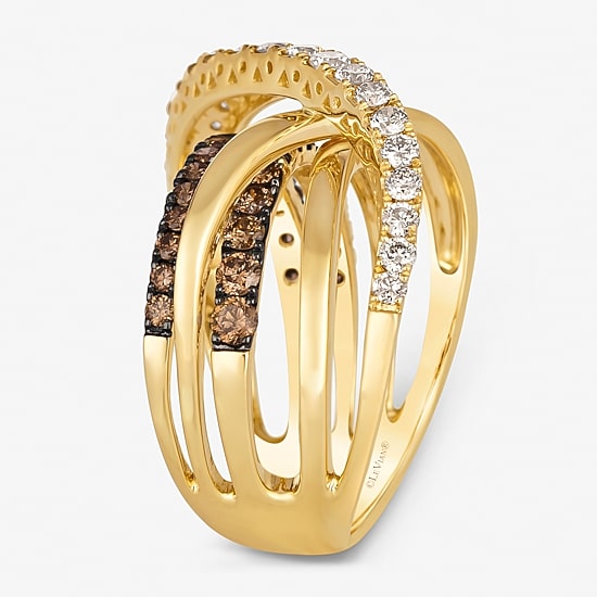 Le Vian® Ring featuring 5/8 CT. Chocolate Diamonds® 1 5/8 CT. Nude Diamonds™ set in 14K Honey Gold™