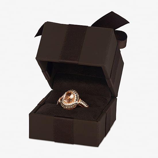 Le Vian® Ring featuring 1 1/3 CT. Peach Morganite™ 1/3 CT. Chocolate Diamonds® 1/4 CT. Nude Diamonds™ set in 14K Strawberry Gold®