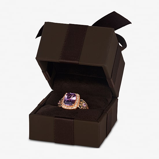 Le Vian® Ring featuring 2 1/6 CT. Cotton Candy Amethyst® 1/15 CT. Bubble Gum Pink Sapphire™ 1/3 CT. Chocolate Diamonds® 1/4 CT. Nude Diamonds™ set in 14K Strawberry Gold®