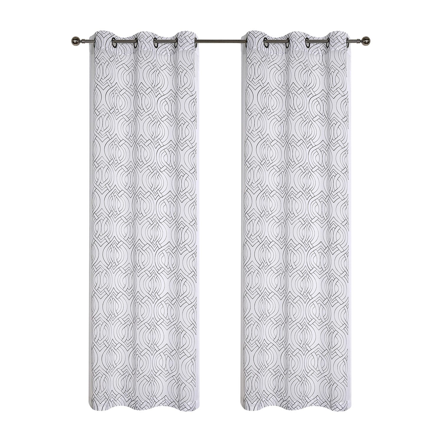 Regal Home Willa Grommet Top Embroidered Sheer Set of 2 Curtain Panel