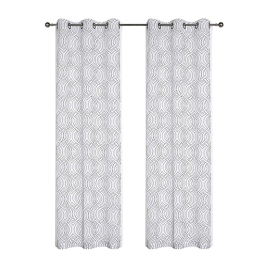 Regal Home Willa Grommet Top Embroidered Sheer Set of 2 Curtain Panel
