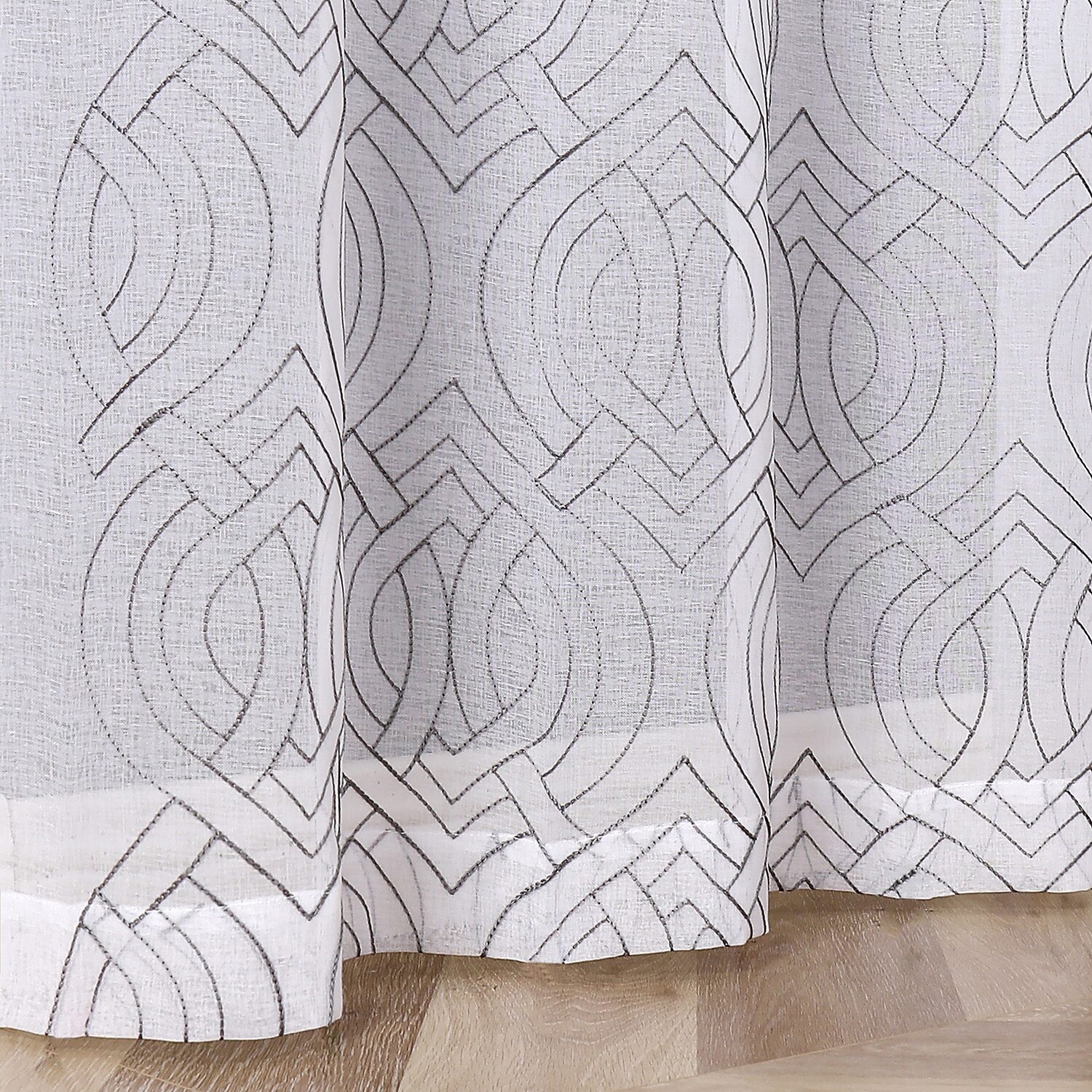 Regal Home Willa Grommet Top Embroidered Sheer Set of 2 Curtain Panel