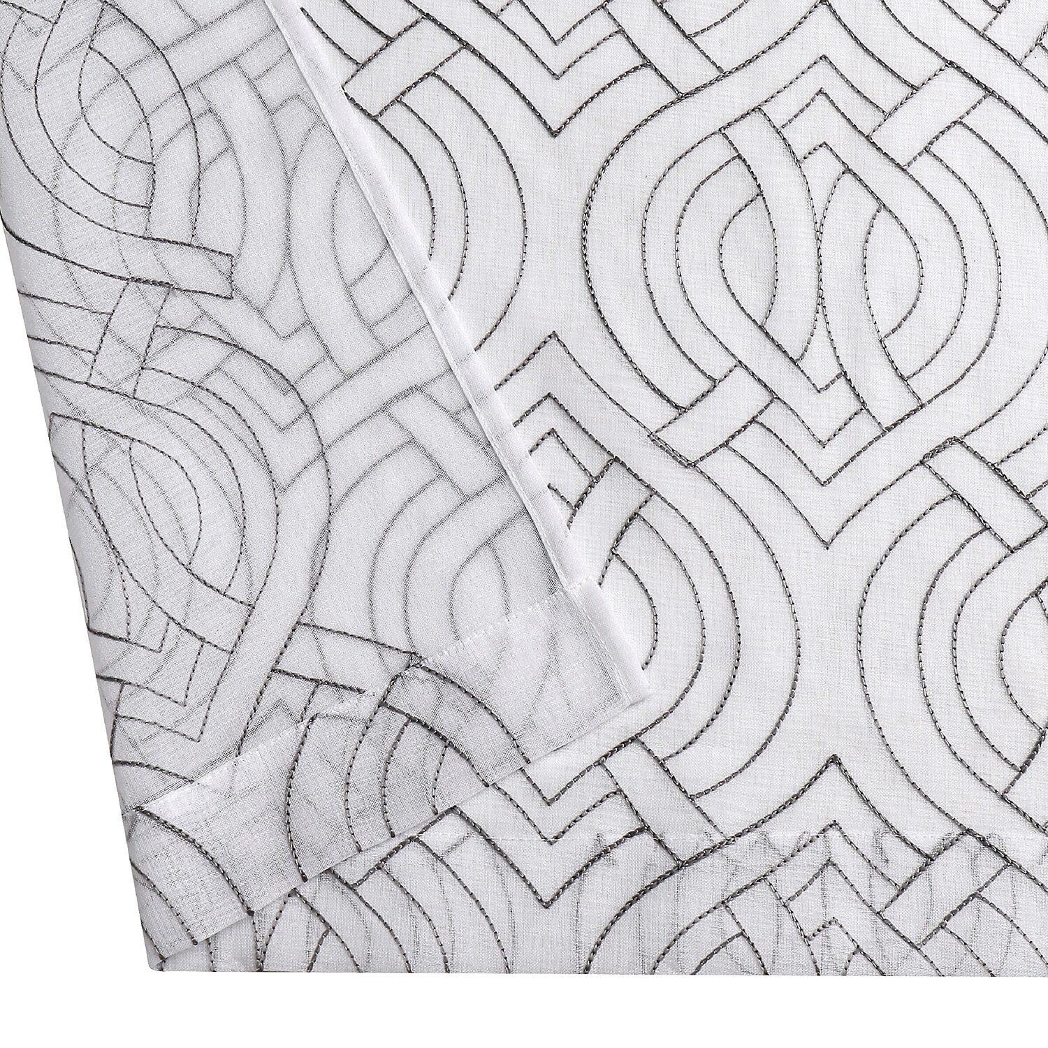 Regal Home Willa Grommet Top Embroidered Sheer Set of 2 Curtain Panel