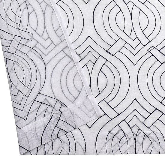 Regal Home Willa Grommet Top Embroidered Sheer Set of 2 Curtain Panel
