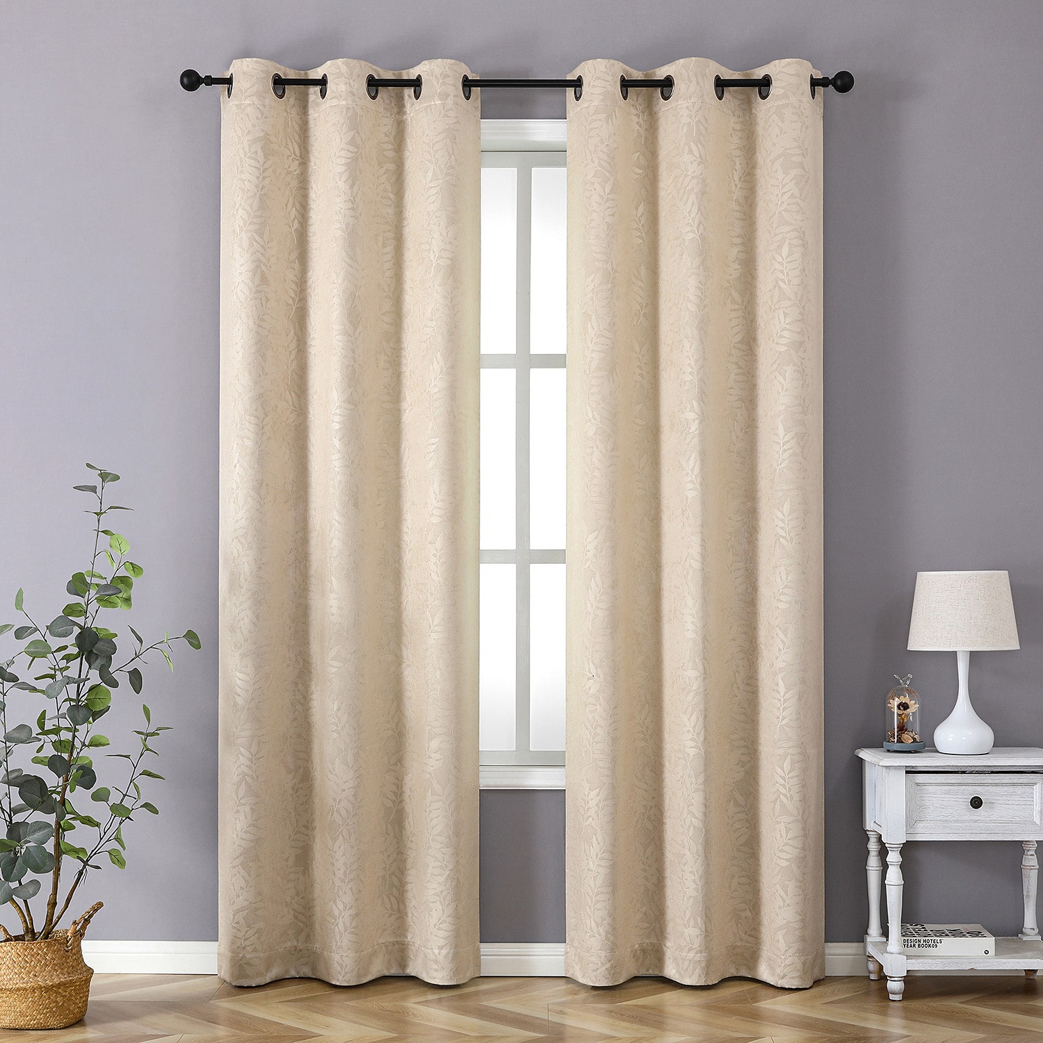 Regal Home Pascal Grommet Top Energy Saving Embossed Blackout Set of 2 Curtain Panel