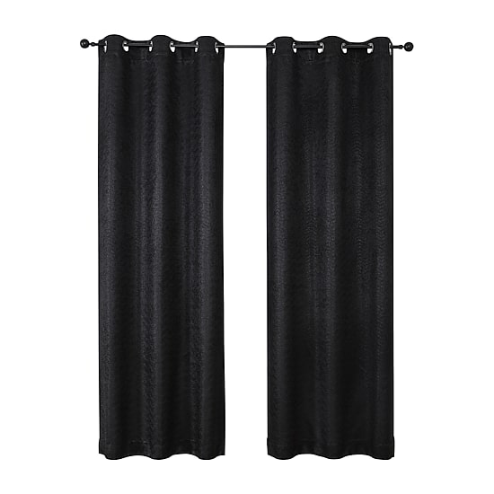Regal Home Ripple Grommet Top Energy Saving Embossed Blackout Set of 2 Curtain Panel