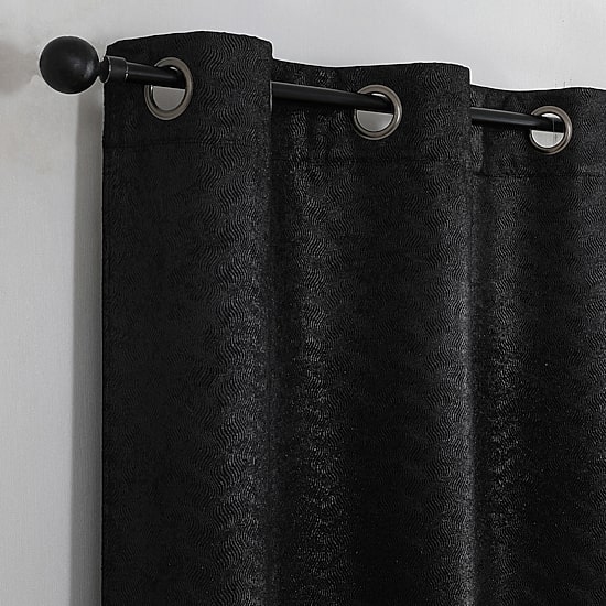 Regal Home Ripple Grommet Top Energy Saving Embossed Blackout Set of 2 Curtain Panel