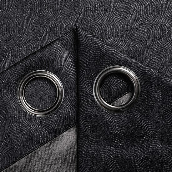 Regal Home Ripple Grommet Top Energy Saving Embossed Blackout Set of 2 Curtain Panel