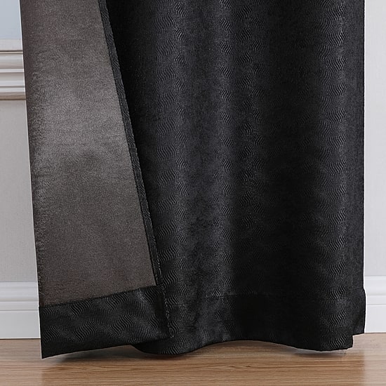 Regal Home Ripple Grommet Top Energy Saving Embossed Blackout Set of 2 Curtain Panel