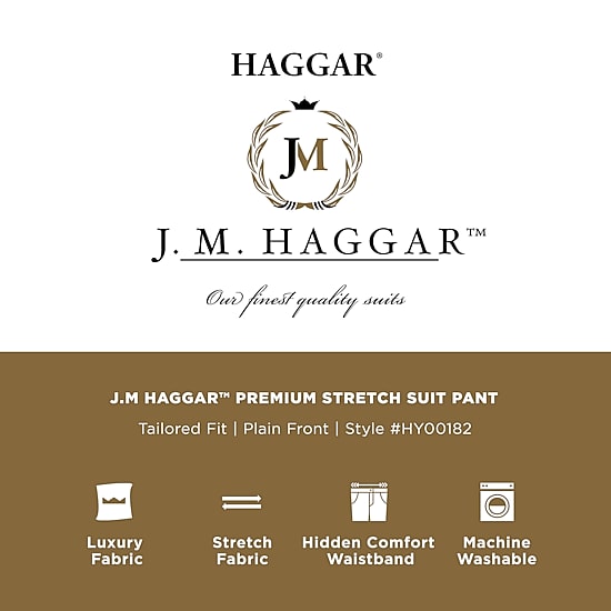 Haggar JMH Premium Stretch Mens Classic Fit Flat Front Suit Pant