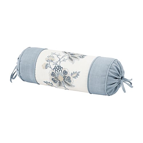 J Queen New York Garden Bloom Neckroll Decorative Pillow, 7" x 17" - Chambray