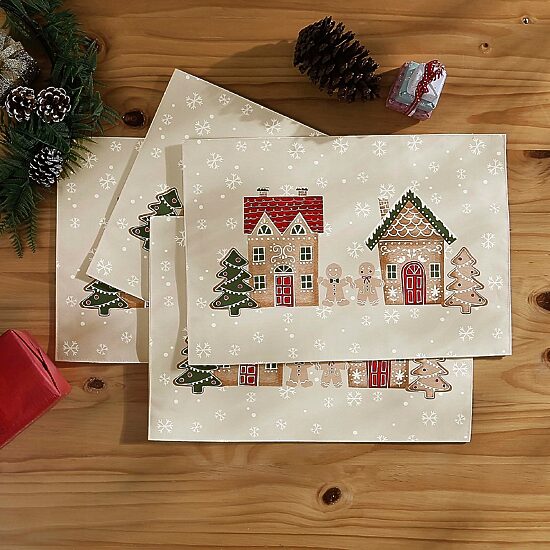 Avanti Gingerbread Village Holiday 4-pc. Placemat