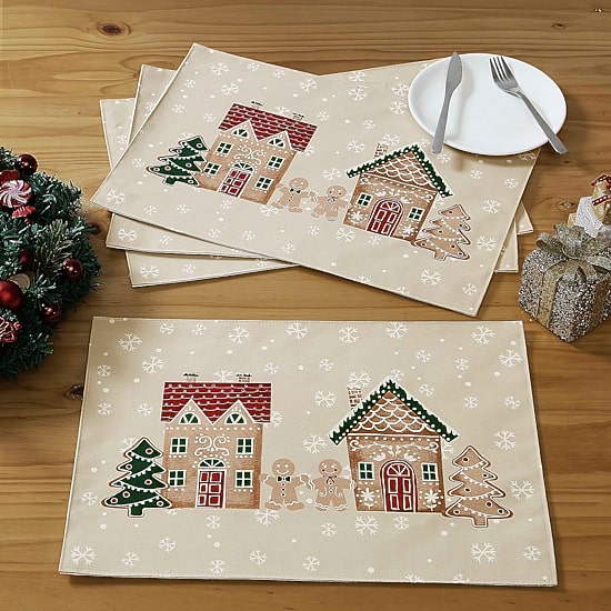 Avanti Gingerbread Village Holiday 4-pc. Placemat