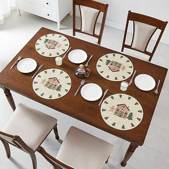 Avanti Gingerbread Village Holiday Round 4-pc. Placemat