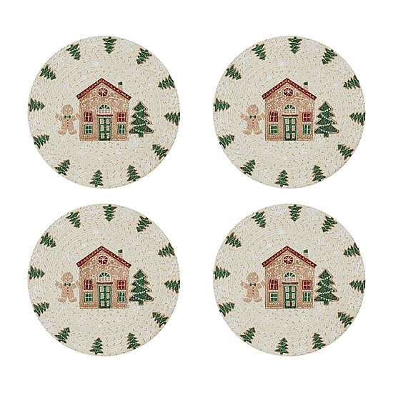 Avanti Gingerbread Village Holiday Round 4-pc. Placemat