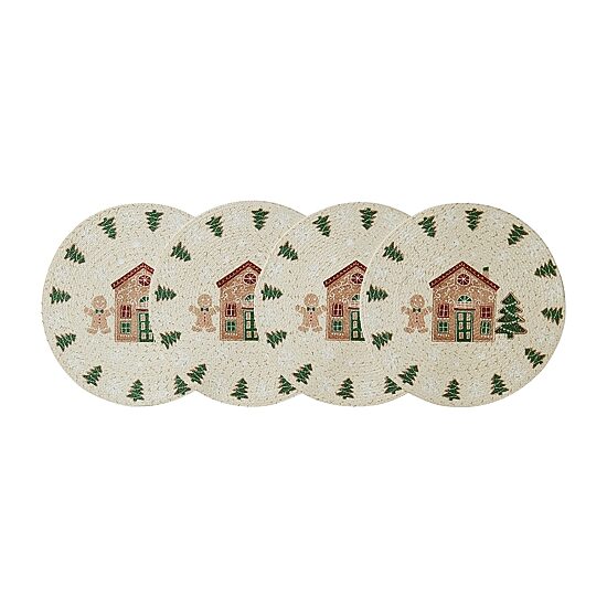 Avanti Gingerbread Village Holiday Round 4-pc. Placemat
