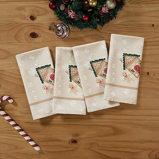Avanti Gingerbread Village 4-pc Napkin