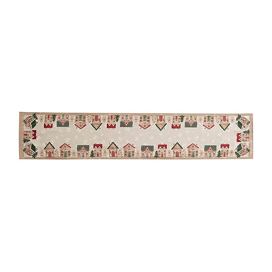 Avanti Gingerbread Village Holiday Table Runner