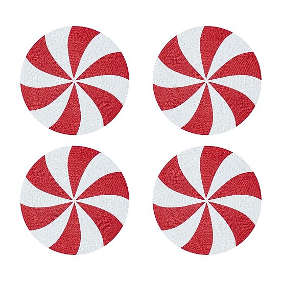 Avanti Peppermint Holiday Round 4-pc. Placemat