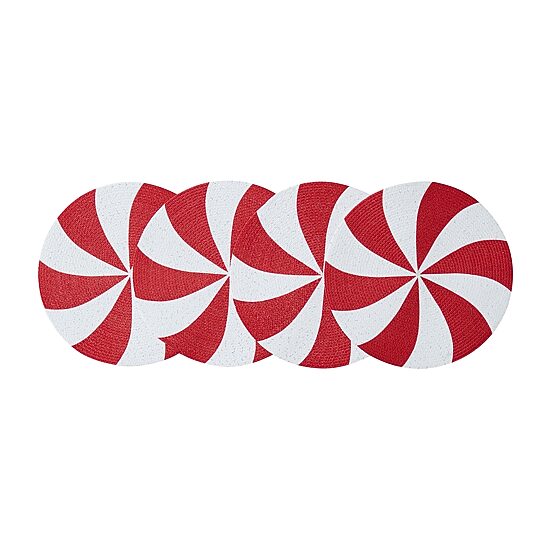 Avanti Peppermint Holiday Round 4-pc. Placemat