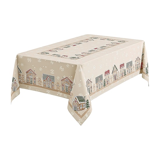 Avanti Gingerbread Village Holiday Tablecloth