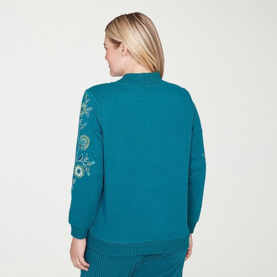 Alfred Dunner Lake Champlain Womens V Neck Long Sleeve T-Shirt