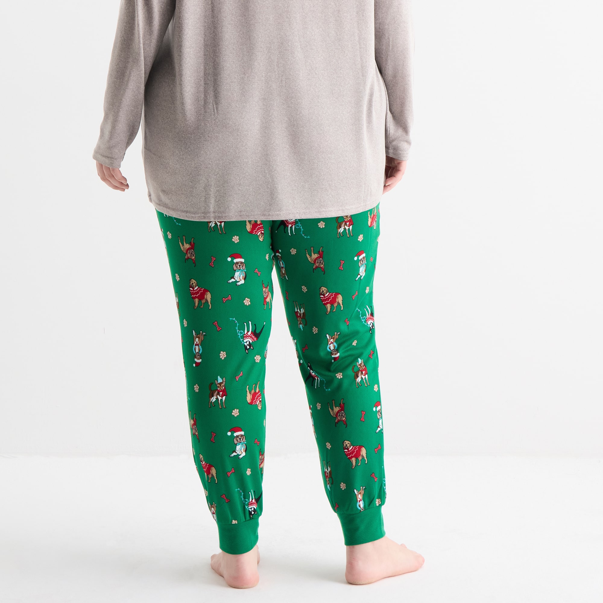 Sleep Chic Womens Crew Neck Long Sleeve 2-pc. Pajama Set