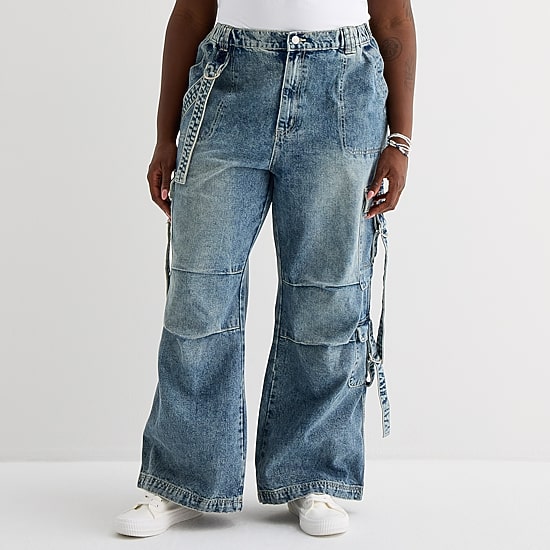 Forever 21 Womens Juniors Plus Low Rise Loose Fit Jean