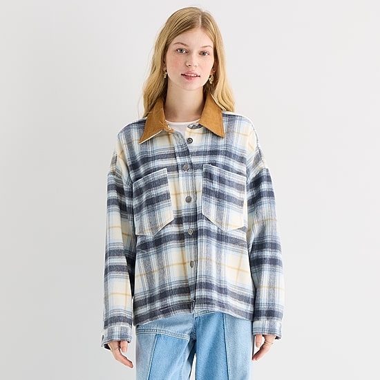Arizona Womens Juniors Midweight Shirt Jacket