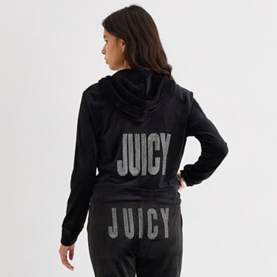 Juicy By Juicy Couture Womens Juniors Hooded Lightweight Track Jacket