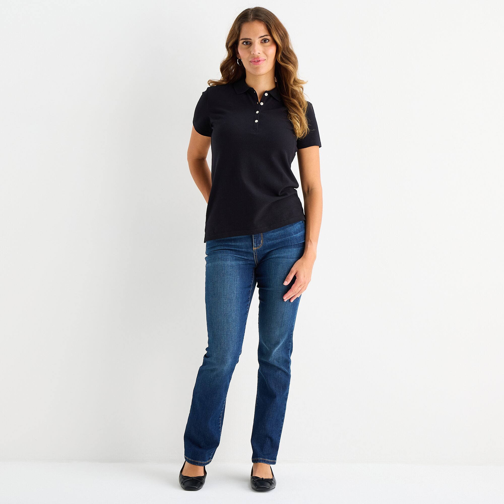 St. John's Bay Womens Short Sleeve Polo Shirt