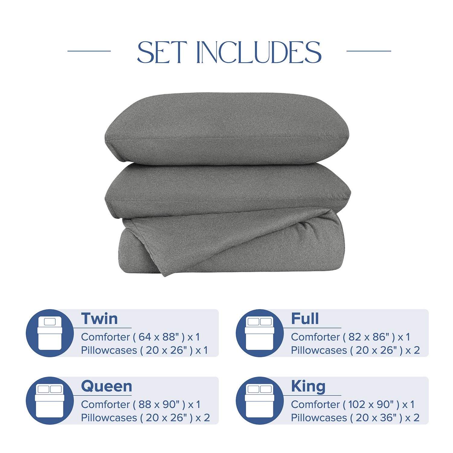 Awesome Home™ Soft Jersey Comforter Set ZZ Top Midweight Reversible Easy Care
