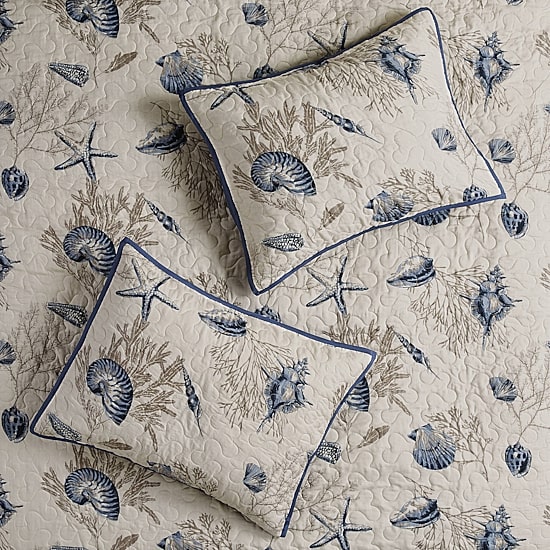 Madison Park Nantucket Coastal Quilt Set With Throw Pillows
