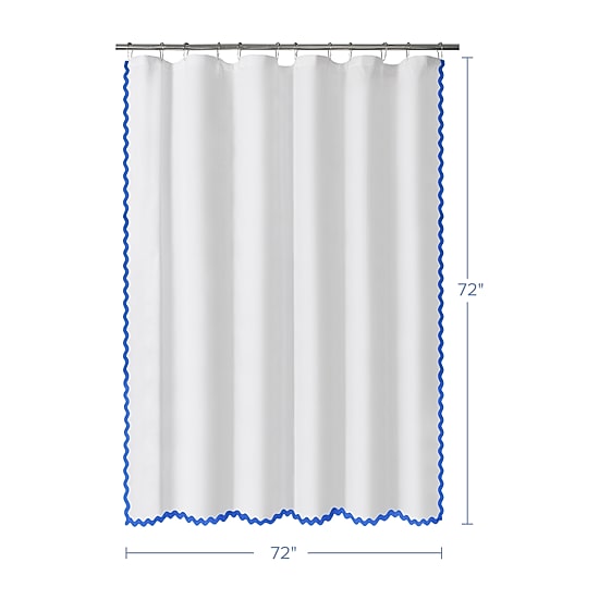 Awesome Home™ Scalloped Woven Fabric Shower Curtain