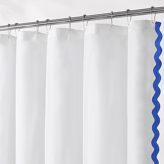 Awesome Home™ Scalloped Woven Fabric Shower Curtain
