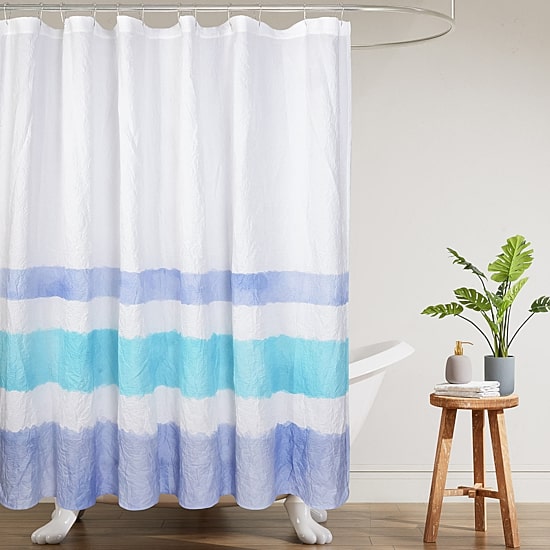 Awesome Home™ Crinkle Stripe  Recycled Shower Curtain