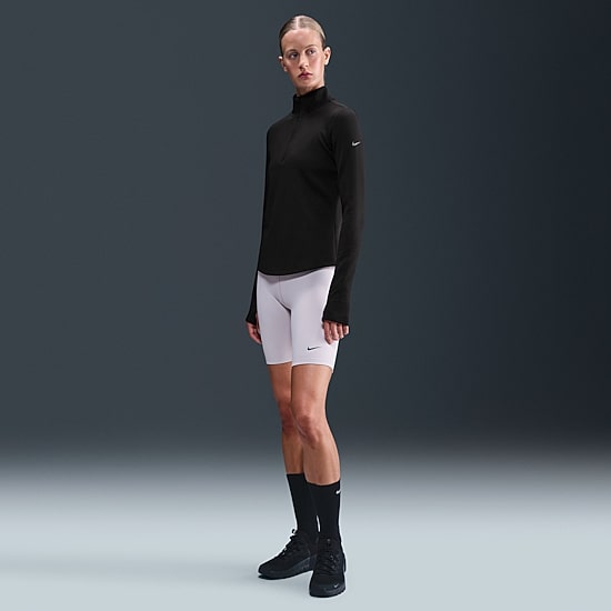 Nike Womens Mock Neck Long Sleeve Active Quarter-Zip Pullover