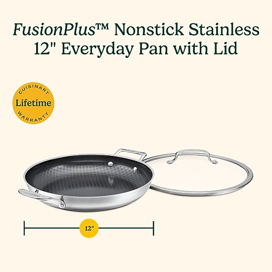 Cuisinart Fusion Stainless Steel 12" Everyday Pan with Lid