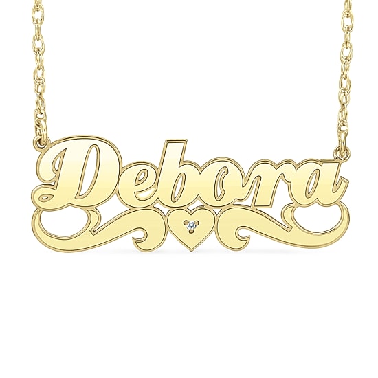 New White Diamond Accent Name Necklaces