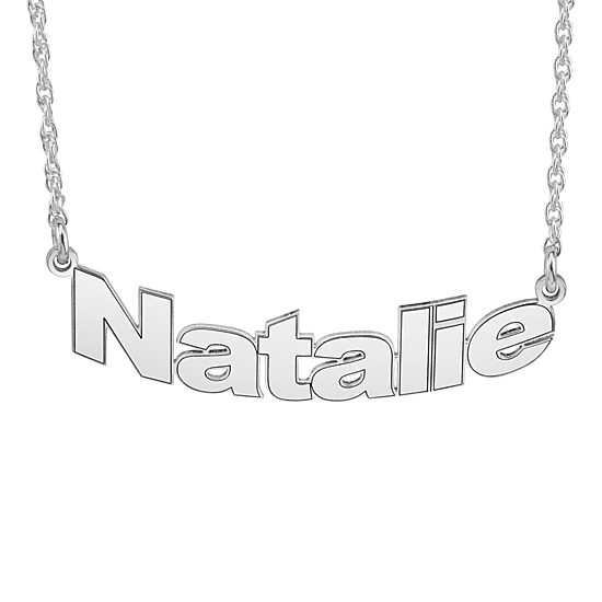 Womens Gold and Sterling Silver 18 Inch Name Necklace