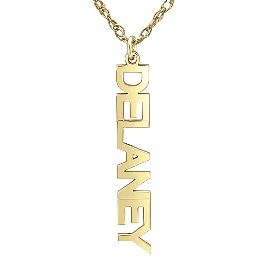 Womens Personalized Gold Pendant Necklace