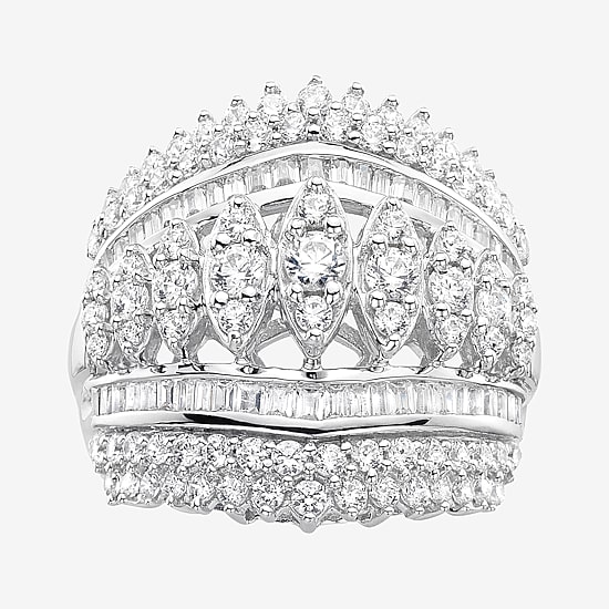 2 CT. T.W. Diamond 10K White or Yellow Gold Cluster Ring